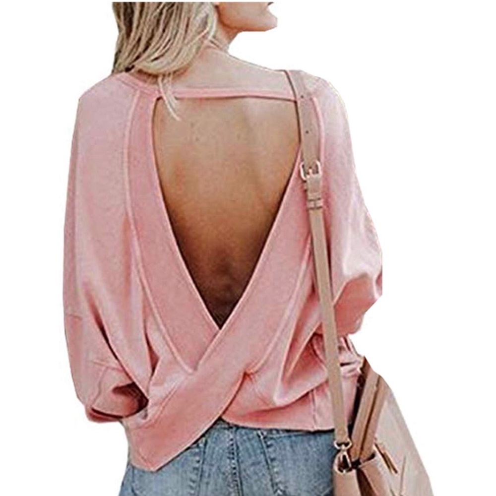 Women’s loose backless sweater top